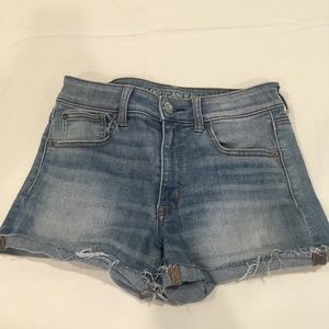 Light blue denim shorts